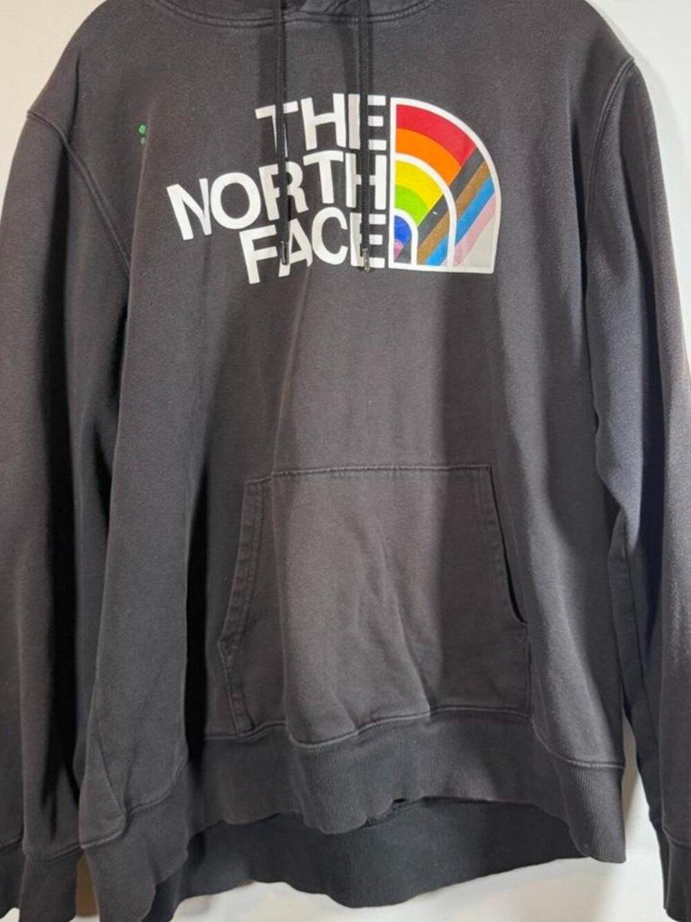 The North Face gray rainbow logo hoodie size XL
